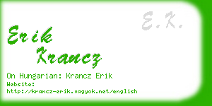 erik krancz business card